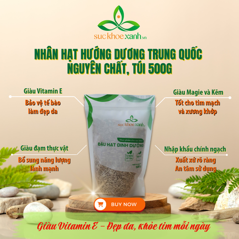 Hạt Hướng Dương Bóc Vỏ Trung Quốc 500g – Ăn Vặt Dinh Dưỡng, Ăn Chay, Làm Đẹp Da, Bổ Sung Khoáng Chất
