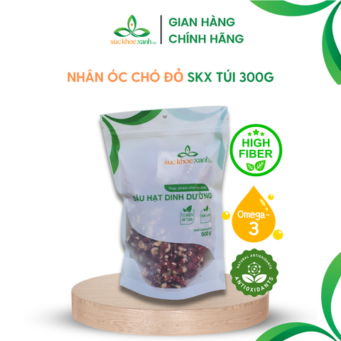 Nhân Óc chó đỏ Sức Khỏe Xanh, nhập khẩu từ Mỹ, Túi 300gr