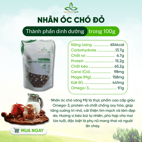 Nhân Óc Chó Đỏ Mỹ 300g – Giàu Protein, Chất Xơ, Tăng Cường Sức Đề Kháng