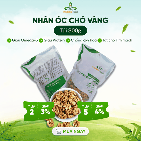 Nhân Óc Chó Vàng Mỹ 300g – Hỗ Trợ Sức Khỏe Toàn Diện, Tăng Đề Kháng