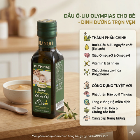Dầu Oliu Nguyên Chất Cho Bé Olympias 100ml
