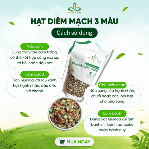 Hạt Quinoa 3 màu nhập khẩu từ Peru, Túi 250g