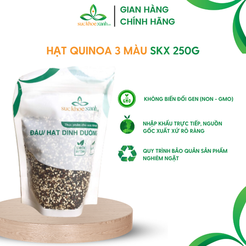 Hạt Quinoa 3 màu nhập khẩu từ Peru, Túi 250g