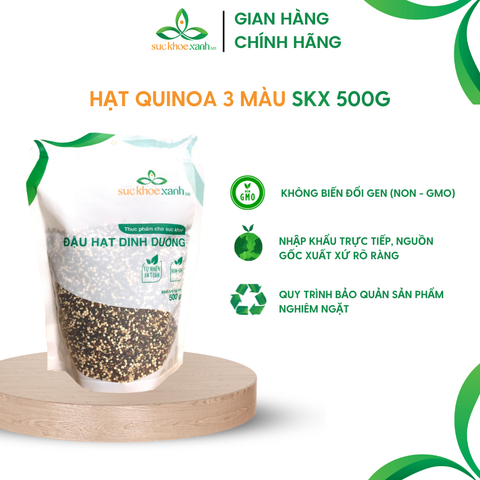 Combo 10 Túi Hạt Quinoa 3 màu nhập khẩu từ Peru, mỗi Túi 500g