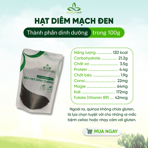 Hạt Quinoa đen nhập khẩu từ PERU, Túi 250g