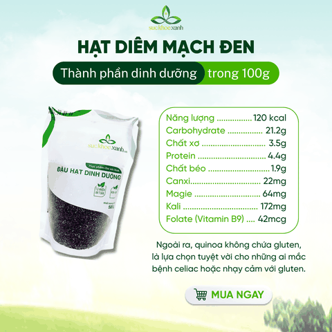 Hạt Quinoa đen nhập khẩu từ PERU, Túi 500g