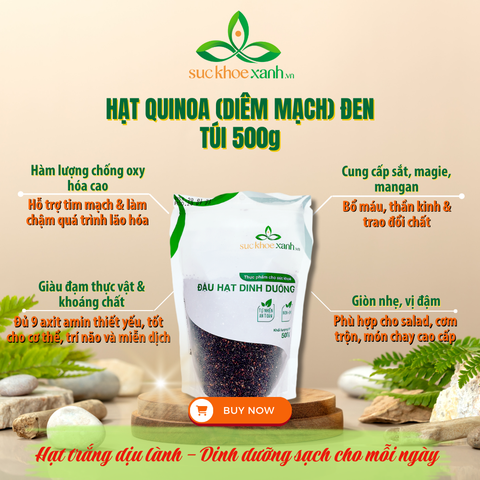 Hạt Quinoa đen nhập khẩu từ PERU, Túi 500g