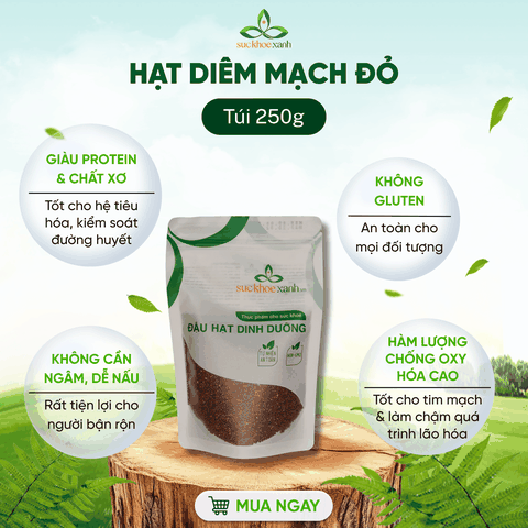 Hạt Quinoa đỏ nhập khẩu từ PERU, Túi 250g