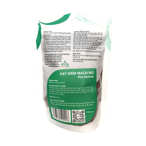Hạt Quinoa đỏ nhập khẩu từ PERU, Túi 250g