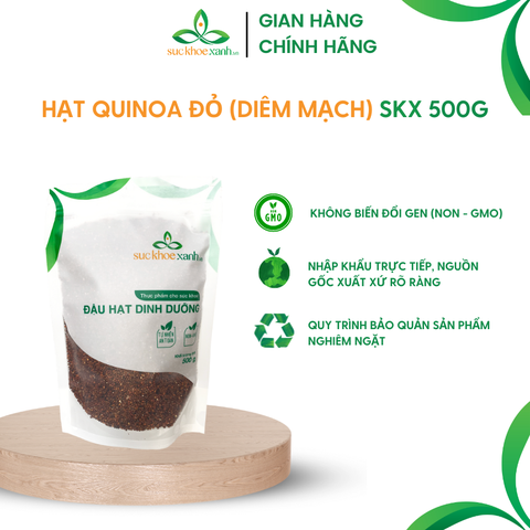 Hạt Quinoa đỏ nhập khẩu từ PERU, Túi 500g