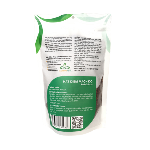 Hạt Quinoa đỏ nhập khẩu từ PERU, Túi 500g