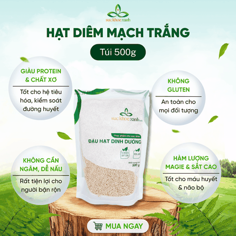 Hạt Quinoa trắng nhập khẩu từ PERU/ẤN ĐỘ, Túi 500g