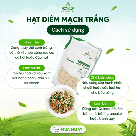 Hạt Quinoa trắng nhập khẩu từ PERU/ẤN ĐỘ, Túi 500g