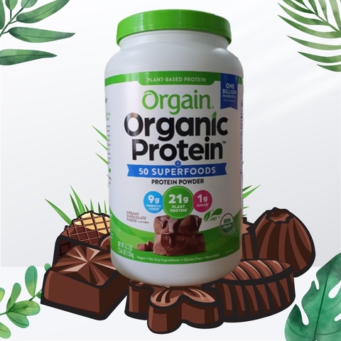 Bột đạm Organic từ thực vật hương Chocolate - 1,22kg Mỹ
