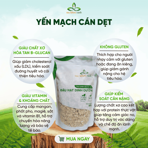 Yến Mạch Ăn Liền Cán Dẹt Úc – Giàu Protein, Vitamin – Đẹp Da, Kiểm Soát Cân Nặng