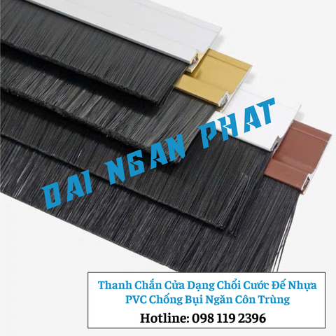 Thanh Chắn Cửa Dạng Chổi Cước Đế Nhựa PVC Chống Bụi Ngăn Côn Trùng