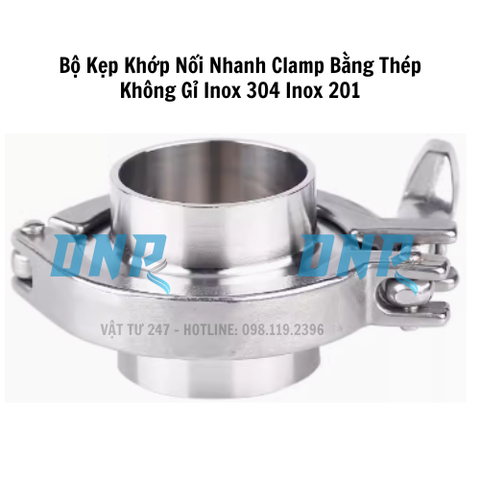 Bộ Kẹp Khớp Nối Nhanh Clamp Bằng Thép Không Gỉ Inox 304 Inox 201