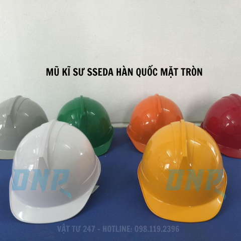 MŨ KĨ SƯ SSEDA HÀN QUỐC MẶT TRÒN MÀU XANH VÀNG TRẮNG CAM BẢO HỘ LAO ĐỘNG
