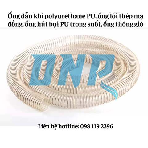 Ống dẫn khí polyurethane PU, ống lõi thép mạ đồng, ống hút bụi PU trong suốt, ống thông gió