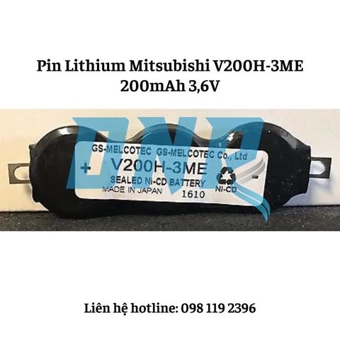 Pin Lithium Mitsubishi V200H-3ME 200mAh 3,6V