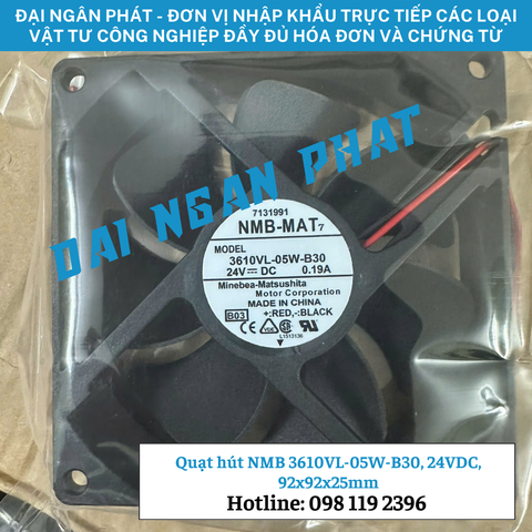 Quạt hút NMB 3610VL-05W-B30, 24VDC, 92x92x25mm