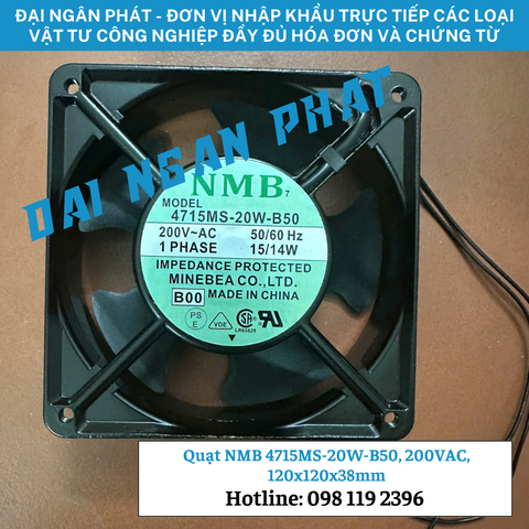 Quạt NMB 4715MS-20W-B50, 200VAC, 120x120x38mm