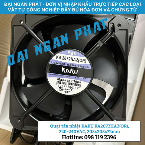Quạt tản nhiệt KAKU KA2072HA2(OR), 220~240VAC, 208x208x72mm