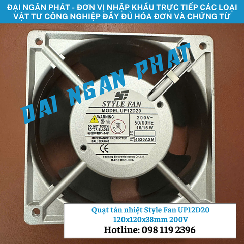 Quạt tản nhiệt Style Fan UP12D20 120x120x38mm 200V