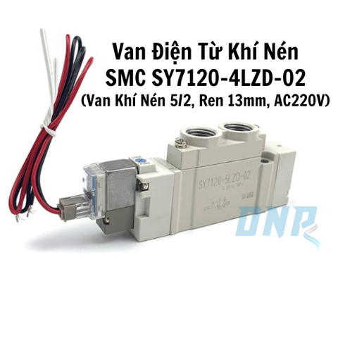 Van Điện Từ Khí Nén SMC SY7120-4LZD-02 (Van Khí Nén 5/2, Ren 13mm, AC220V)