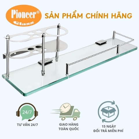 Kệ Kính Nhà Tắm Để Ly, Bàn Chải, Kem Đánh Răng + Tặng Kèm Ly Thái Lan - Mã SP: PE42 (Inox 201) , TP42 (Inox 304)