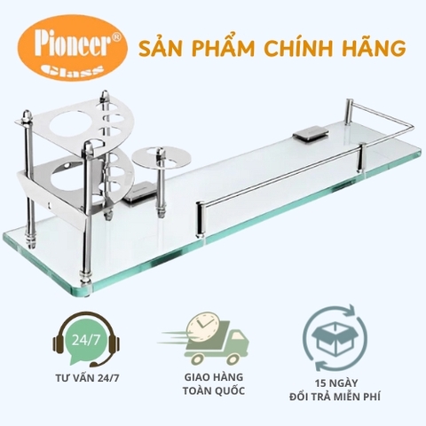 Kệ Kính Nhà Tắm Để Ly, Bàn Chải, Kem Đánh Răng + Tặng Kèm Ly Thái Lan - Mã SP: PE39 (Inox 201), TP39 (Inox 304)