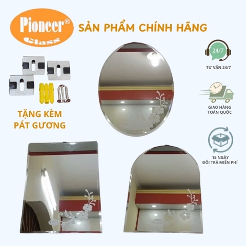 Gương Soi Hoa Văn Pioneer Nhà Tắm - Kiếng Soi Phòng Tắm ( Đủ Kiểu Dáng ) - Kích Thước: 45x60 CM