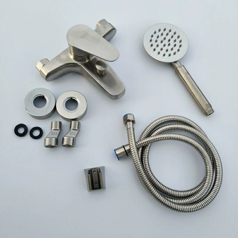 Bộ Củ Sen Tắm Nóng Lạnh Inox 304 Cao Cấp Đầy Đủ Phụ Kiện Tay Sen Và Dây Sen Inox