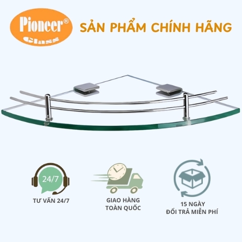 Kệ Góc Kính Inox 304 Pioneer Nhà Tắm Cao Cấp, Kích Thước: (25 x 25) Cm - Mã TP22
