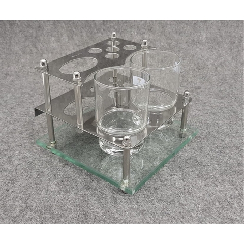 Kệ Để Ly, Bàn Chải, Kem Đánh Răng Pioneer  Tắm Inox 304 Cao Cấp Tặng Kèm 2 Ly Thái Lan - Mã SP: KL03