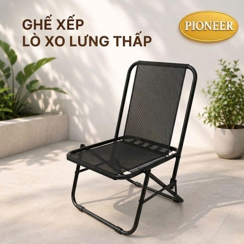 Ghế Xếp Lò Xo Lưới Lưng Thấp Cafe, Câu Cá, Du Lịch Dã Ngoại Giá Sỉ