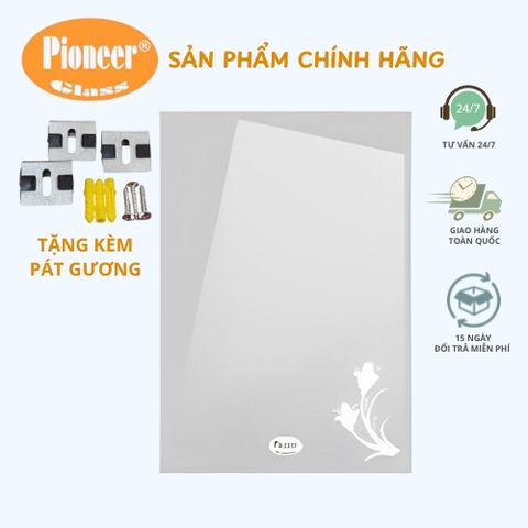Gương Nhà Tắm In Hoa Văn Pioneer Hình Chữ Nhật KT 45x60cm, 50x70cm - Mã PE107