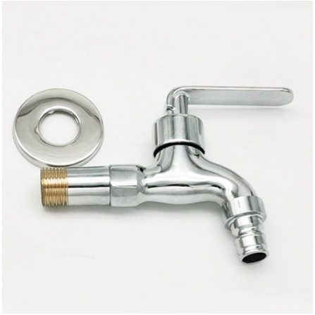 Vòi Hồ, Vòi Xả Nước Siêu Mạnh Chất Liệu Đồng Thau Mạ Chrom Tay Dẹp Sáng Bóng Phi 21mm