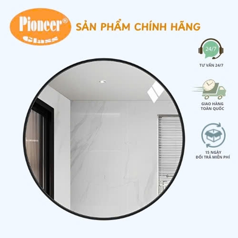 Gương Tròn Treo Tường Pioneer Khung Viền Nhôm D60 Cm Siêu Đẹp - Mã SP: PE195/PE196