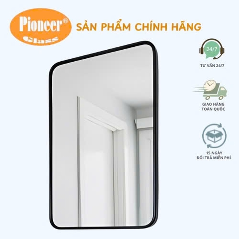 Gương Chữ Nhật Treo Tường Pioneer Khung Viền Nhôm (Đủ Size) Cao Cấp - Mã PE:194, PE:197