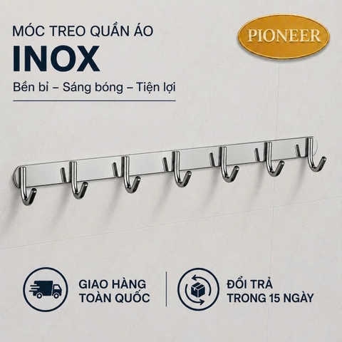 Móc treo quần áo Pioneer Inox 201 treo tường trong phòng tắm, Mã PE:50