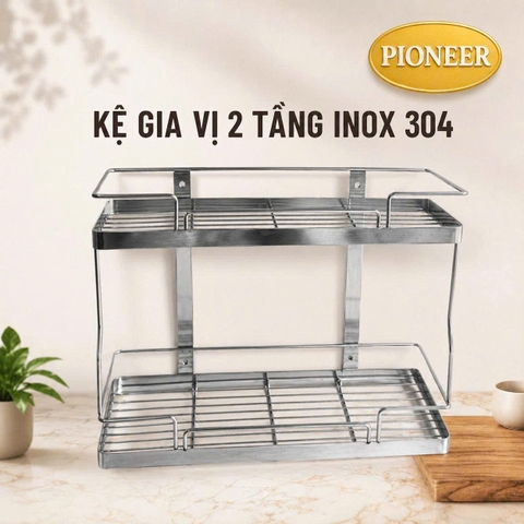 Kệ Gia Vị 2 Tầng Inox 304 Pioneer Nhà Bếp Cao Cấp - Mã SP: PE320