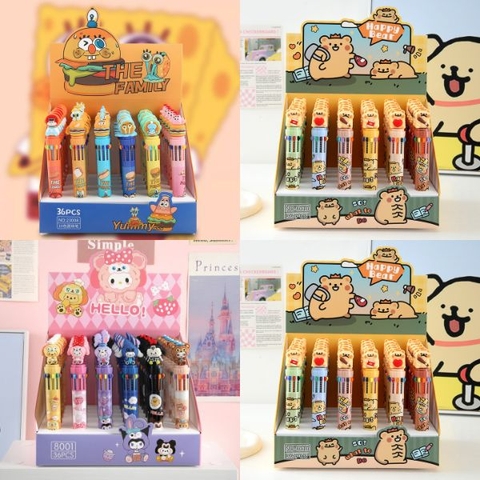 [ Hộp 36 Cây ] Bút Bi SANRIO [ 0.5mm - 10 Màu ] - 935228