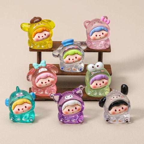 [ Set 16 Cái ] Charm 3D Sanrio Trong Kim Tuyến - 96272