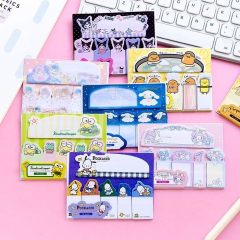 [ Set 30 Xấp ] Giấy Note Đánh Dấu Trang SANRIO [ 90 Tờ ] - 96595
