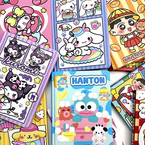 [ Set 4 Quyển ] Sổ Nhật Ký HELLO KITTY / CU SHIN / SANRIO [ A5 / Giấy Họa Tiết ] - 16191
