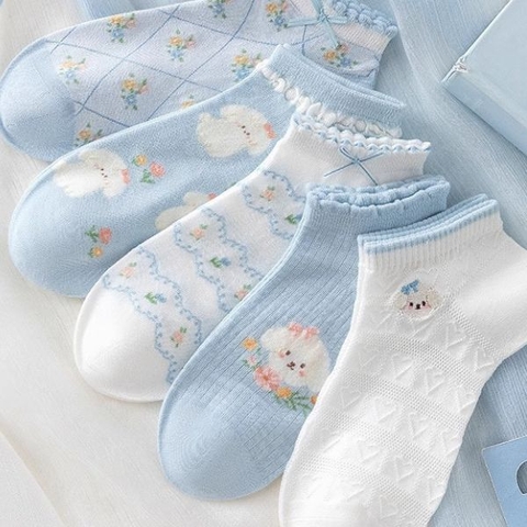 [ Set 10 Đôi ] Vớ Ngắn [ Polyester - Mỏng ] - 16632