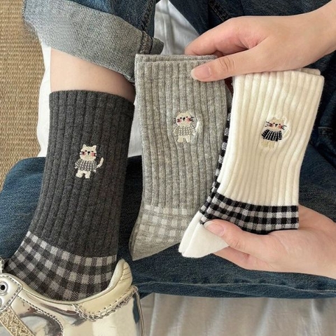 [ Set 5 Đôi ] Vớ Dài [ Cotton ] - 17165