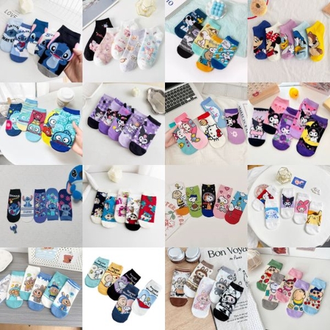 Vớ Ngắn [ Cotton - Mua Tối Thiểu 50 Đôi / 1 Mẫu 5 Đôi ] - 17166