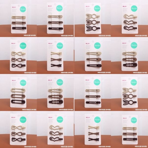 [ Set 12 Vỉ ] Kẹp Tóc [ Vỉ 3 Cái ] - 17359